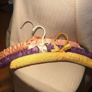 Lot of 3 colorful padded hangers,